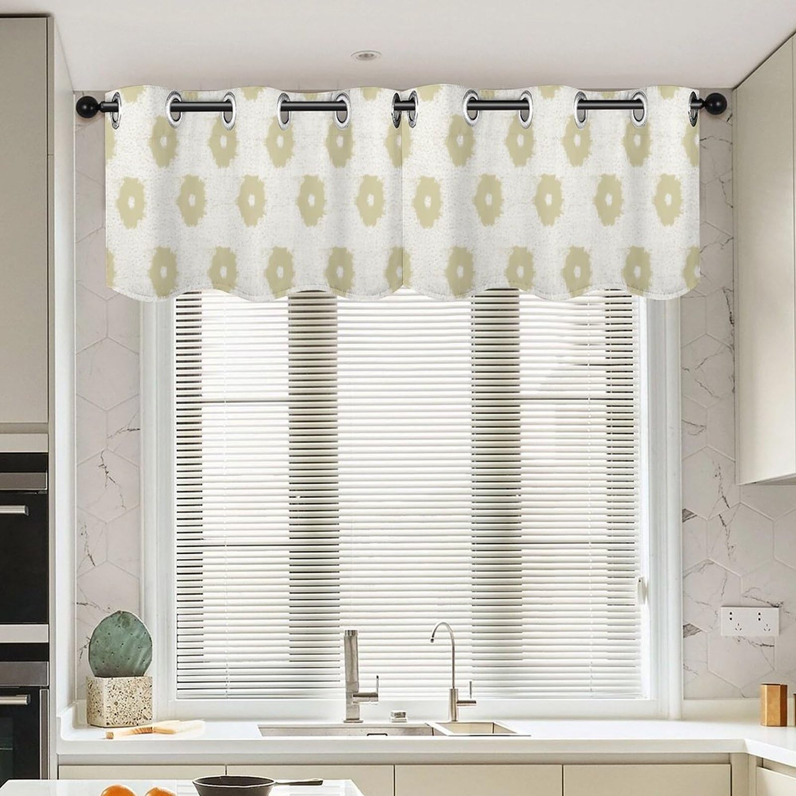 Cortinas con cenefa Timur marrón: elegancia chinoiserie de 2 paneles para su salón