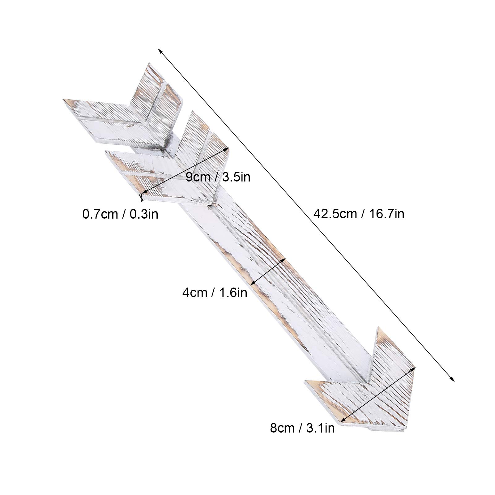 Hyuduo Wooden Arrow Wall Art Decor Set 2pcs Farmhouse Garden Sign for Home Courtyard, Wedding & Outdoor Decor (White) - Image 3
