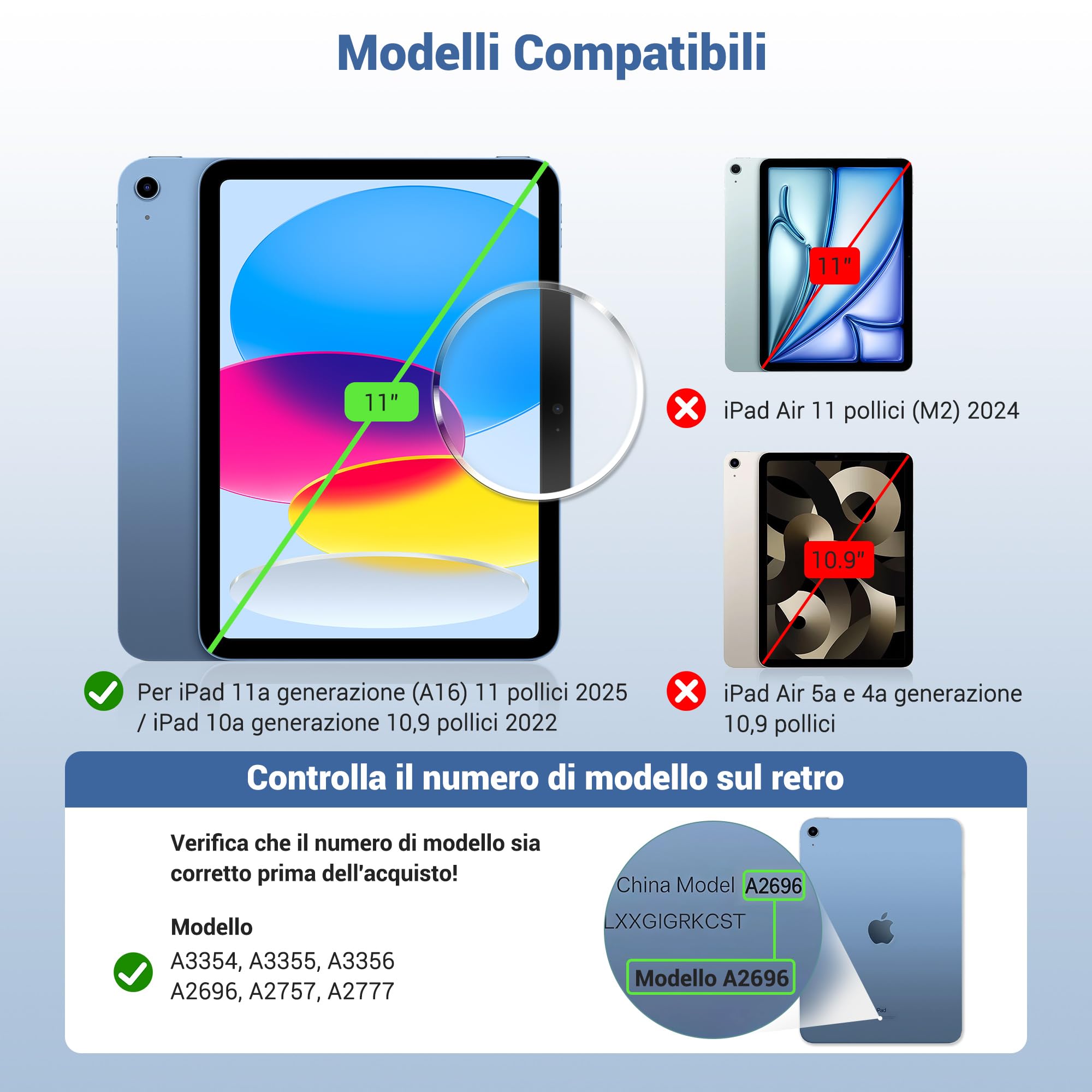 Xahpower 2 Pezzi Pellicola Protettiva per iPad (A16) 11 Pollici 2025/10,9 Pollici 2022, Durezza 9H, Anti Graffio, Protezioni Schermo in Vetro Temperato Compatibile con iPad 11/10a Generazione - 3