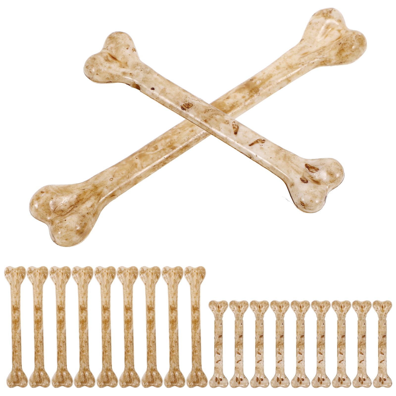 Homoyoyo 20 Pezzi Ossa Finte in Plastica Realistiche Foro per Decorazione Halloween e Accessori Scherzi, Ossa Artificiali per Addobbi Festa Horror e Gioco Divertente