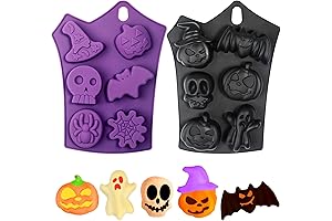 Webake Halloween Cake Pop Mold, Halloween Silicone Molds Shaped with Pumpkin, Skull, Ghost, Bat