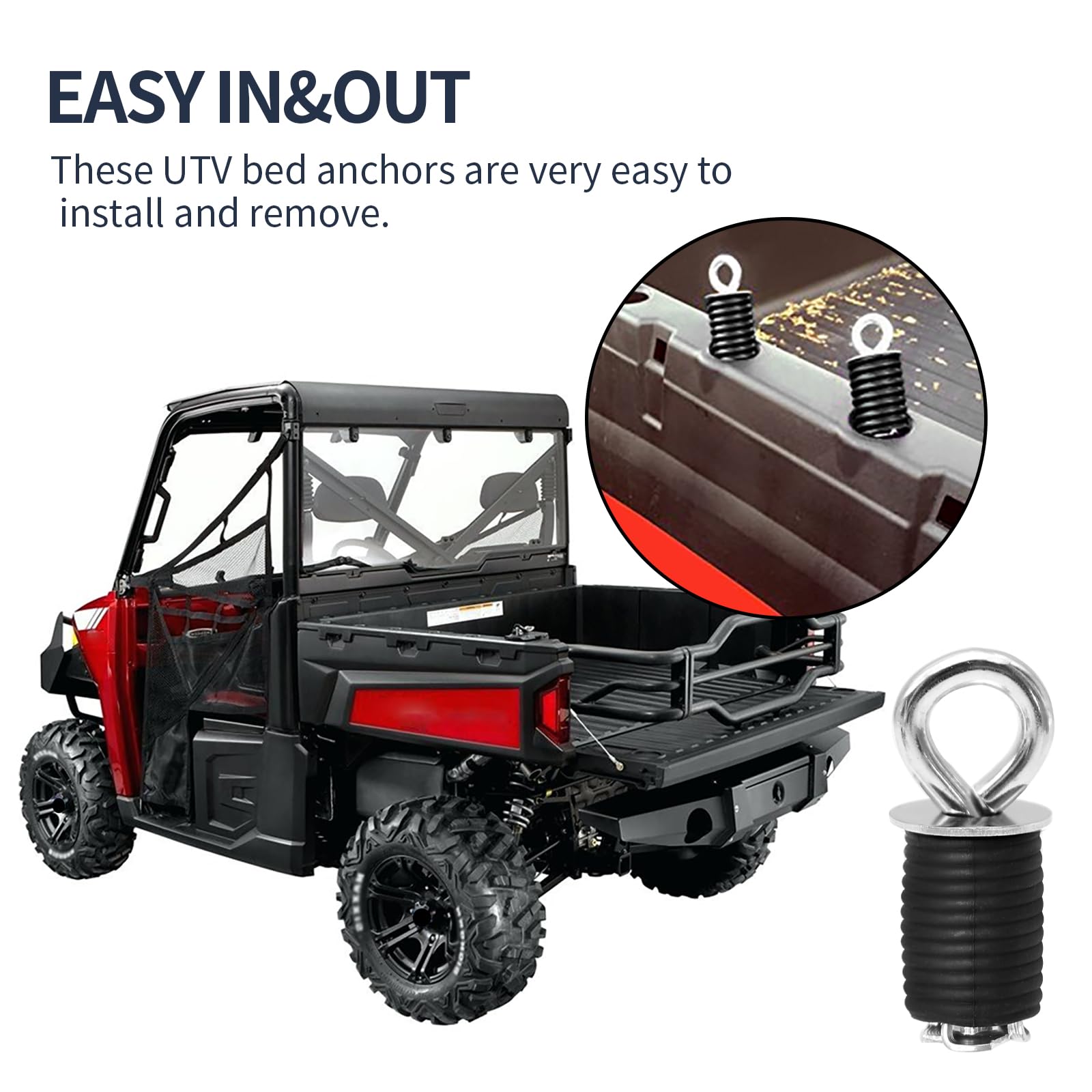 EATAKWARD Spannanker passend für 2,5 cm Schlossloch Ersatz für Polaris RZR 800 900 1000 XP Turbo Pro Ersatz für Sportsman 850 570 450 ACE 900 570 500, RZR 1000 Zubehör (6 Stück)