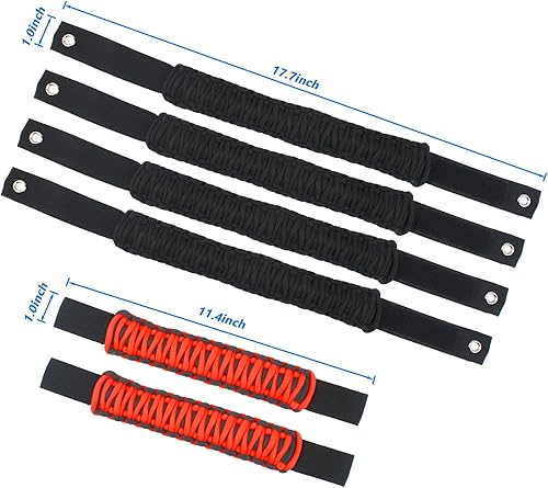 Miniatura 7 de Paquete de 6 asas de agarre de barra antivuelco compatibles con Ford Bronco 2021 2022 24 puertas, mango de agarre de paracaídas, accesorios