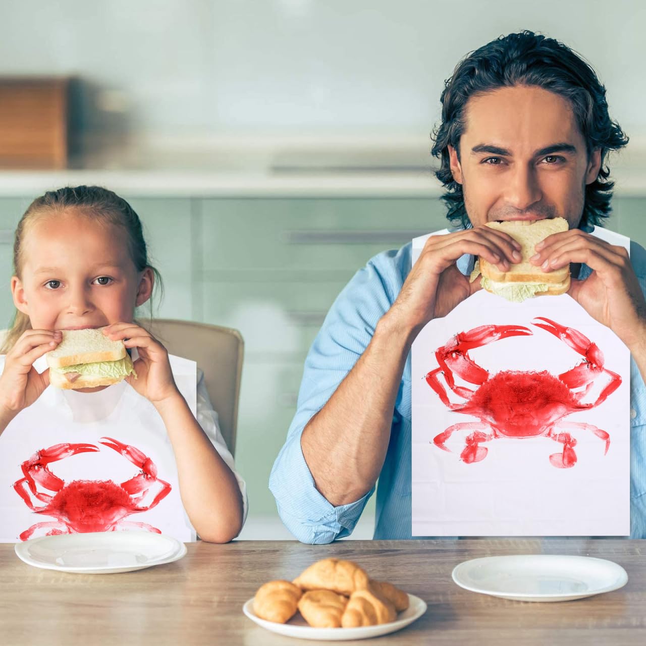 iplusmile 100 Pièces Tablier Jetable Bavoirs De Homard En Bavoirs Restaurant Drôle Bavoirs Crevettes Tablier Grillé Bavoirs Jetables