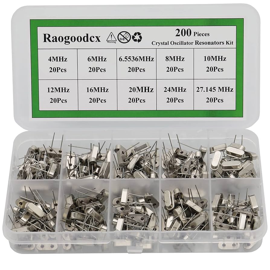 Raogoodcx 200PCS 10Value Crystal Oscillator Resonators