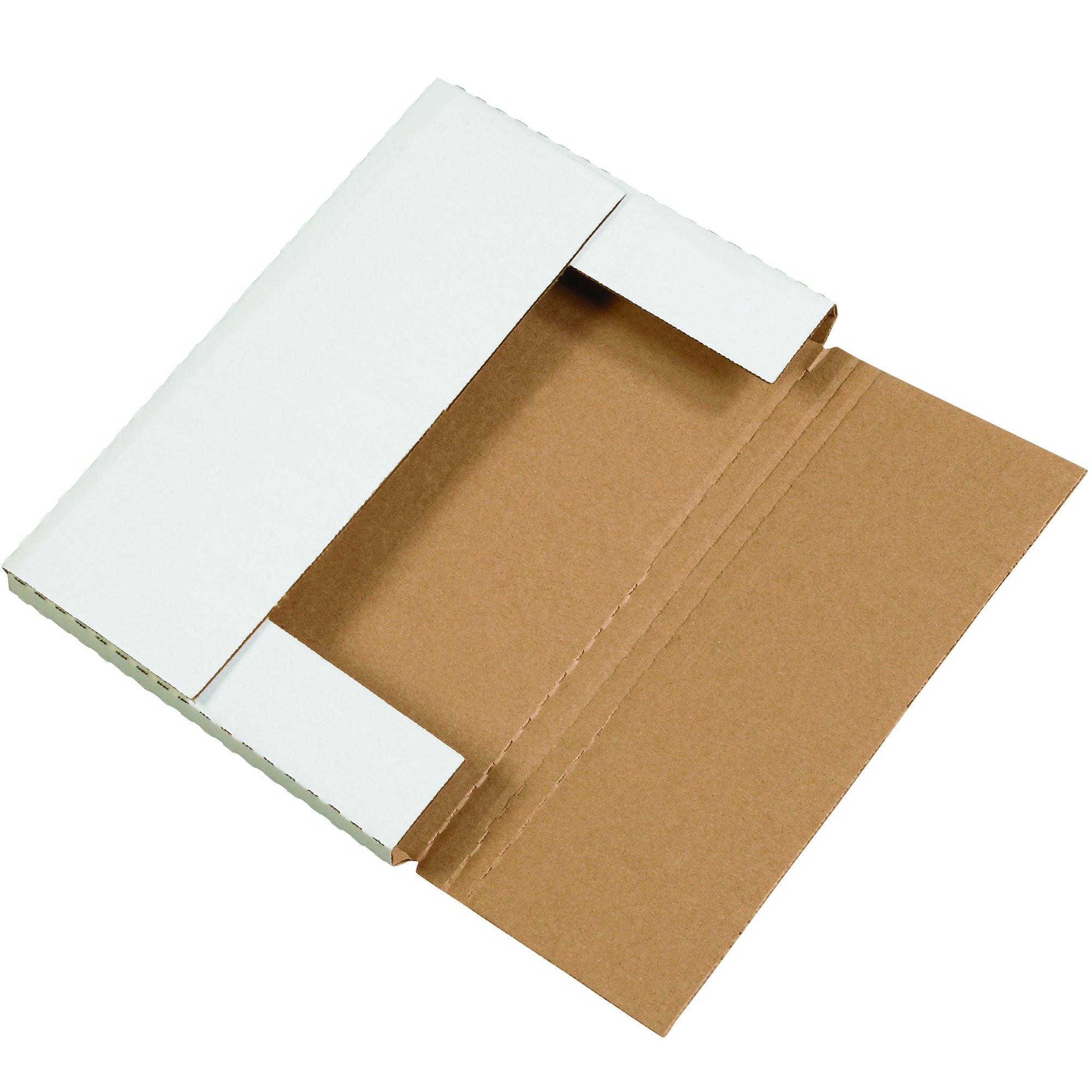 Tape Logic TLM961 Easy-Fold Mailers, 9 5/8" x 6 5/8" x 1 1/4" White (Pack of 50)