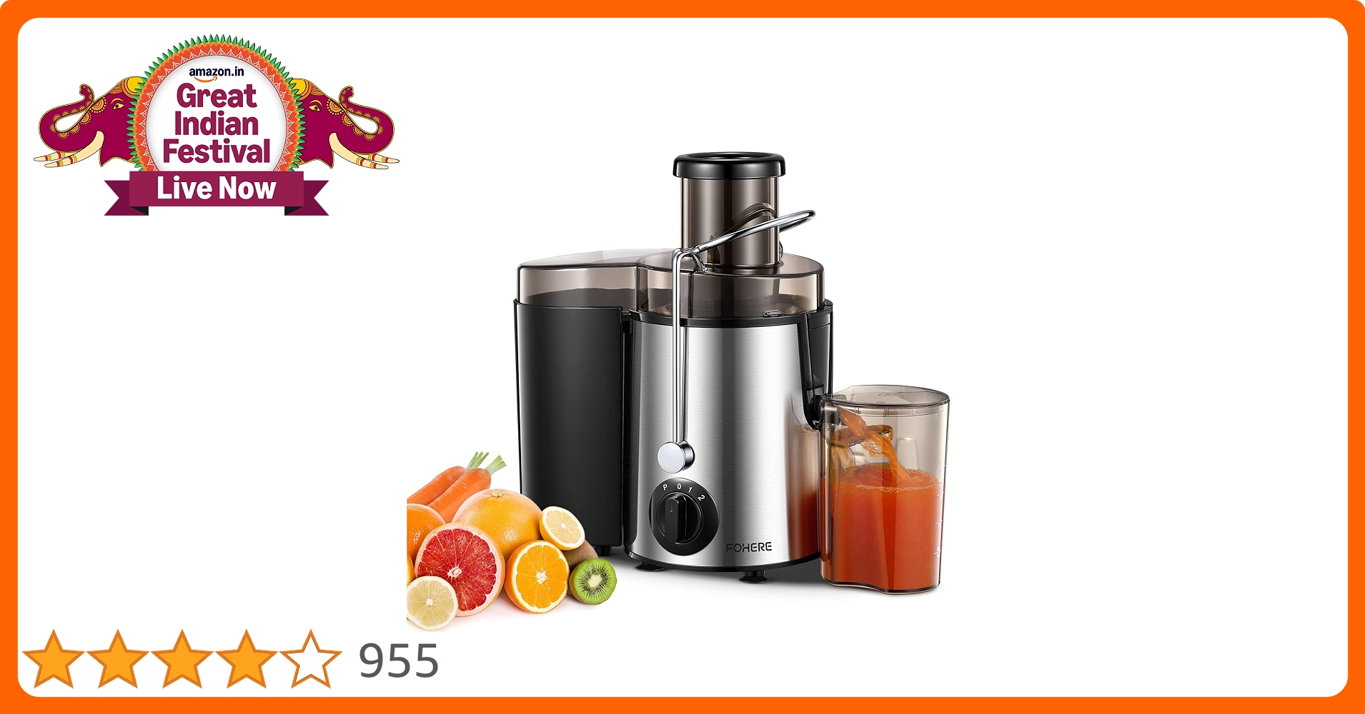 Juicer Machine, 1200W Juicer With 3" Feed Chute For Whole Fruits And