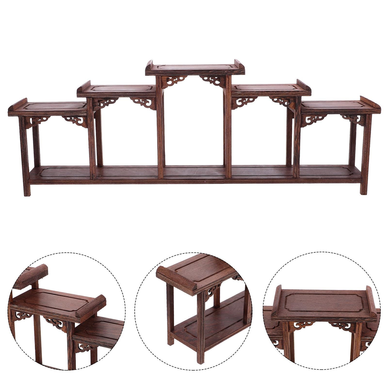 Espositore in Legno per Figure, Organizer da Tavolo, Stile Naturale