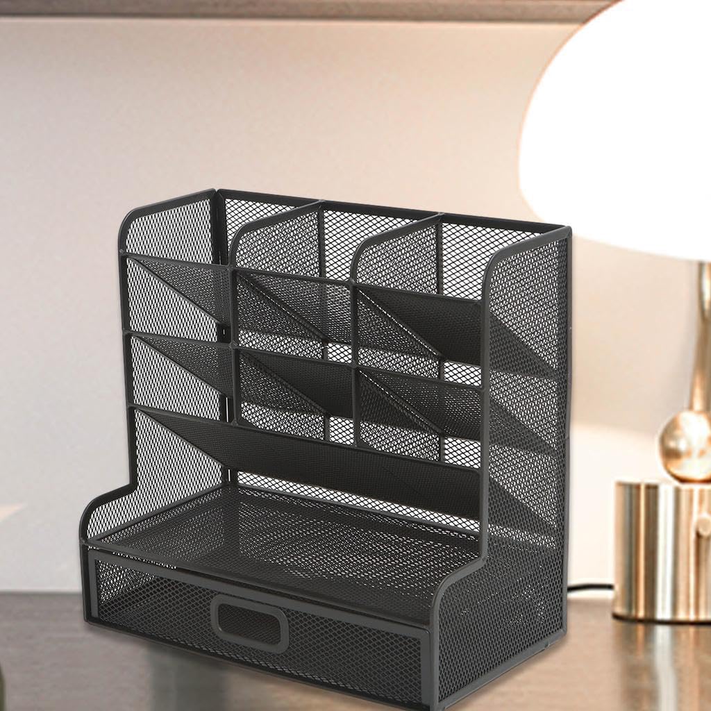 Organizer da scrivania compatto ed efficiente con rete per un