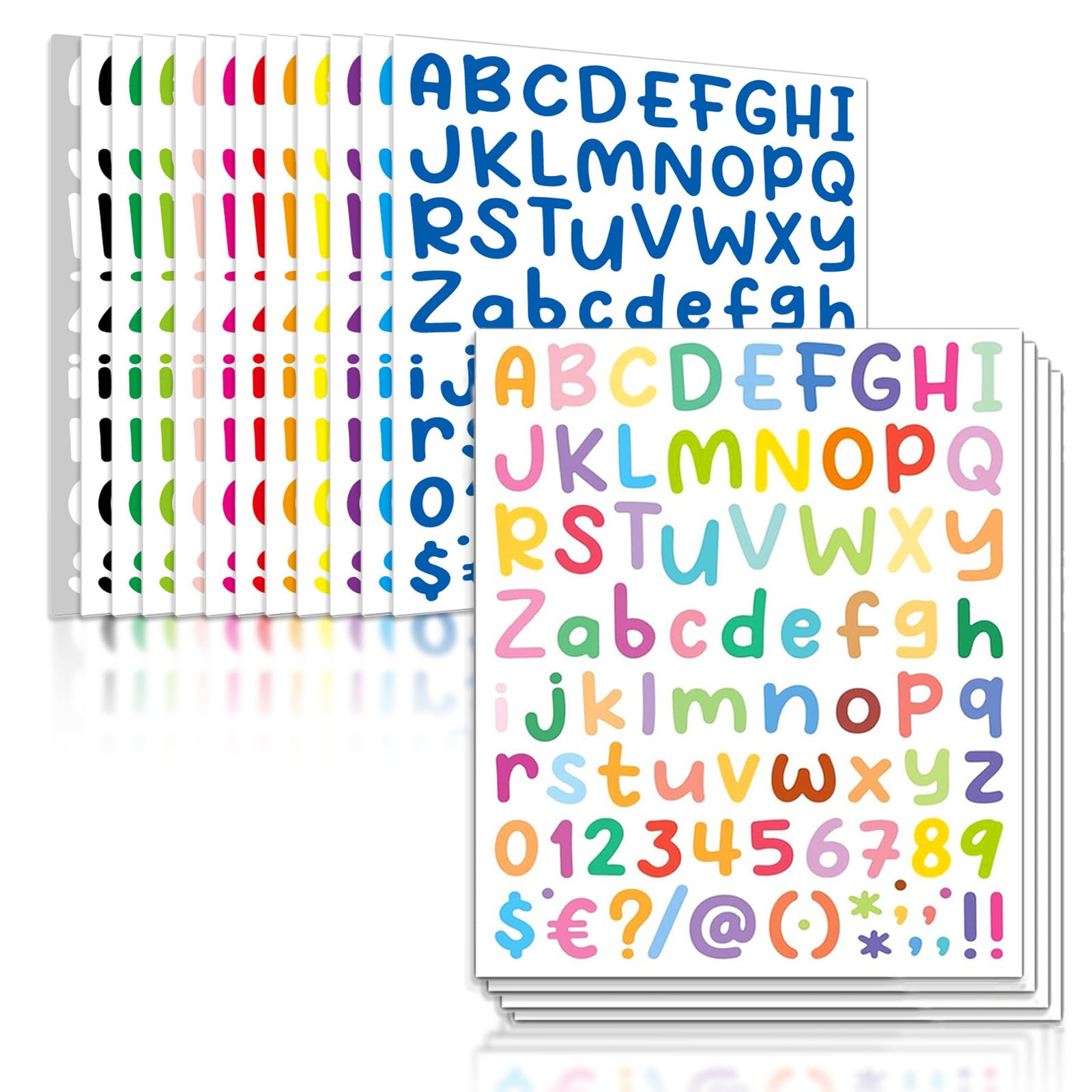 14 Sheets Letter Stickers, 1134 Pcs Colorful Self-Adhesive Vinyl Alphabet Number Stickers, Decor Decals for Graduation Cap, Classroom, Mailbox, Sign, Notebook, DIY Crafts