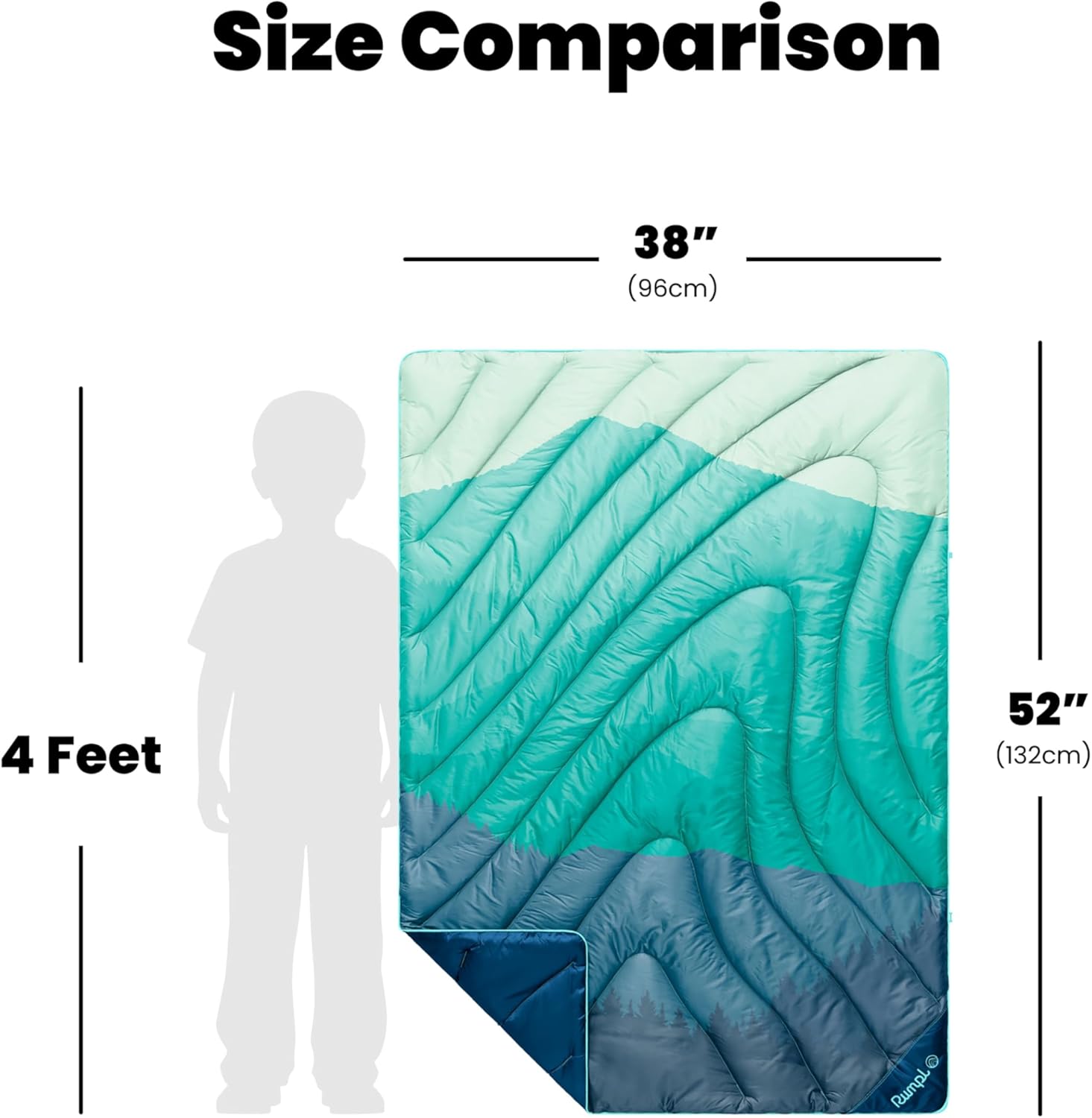 Rumpl Original Puffy Throw Blanket for Camping and Outdoors, Seascape Ridge Mountains