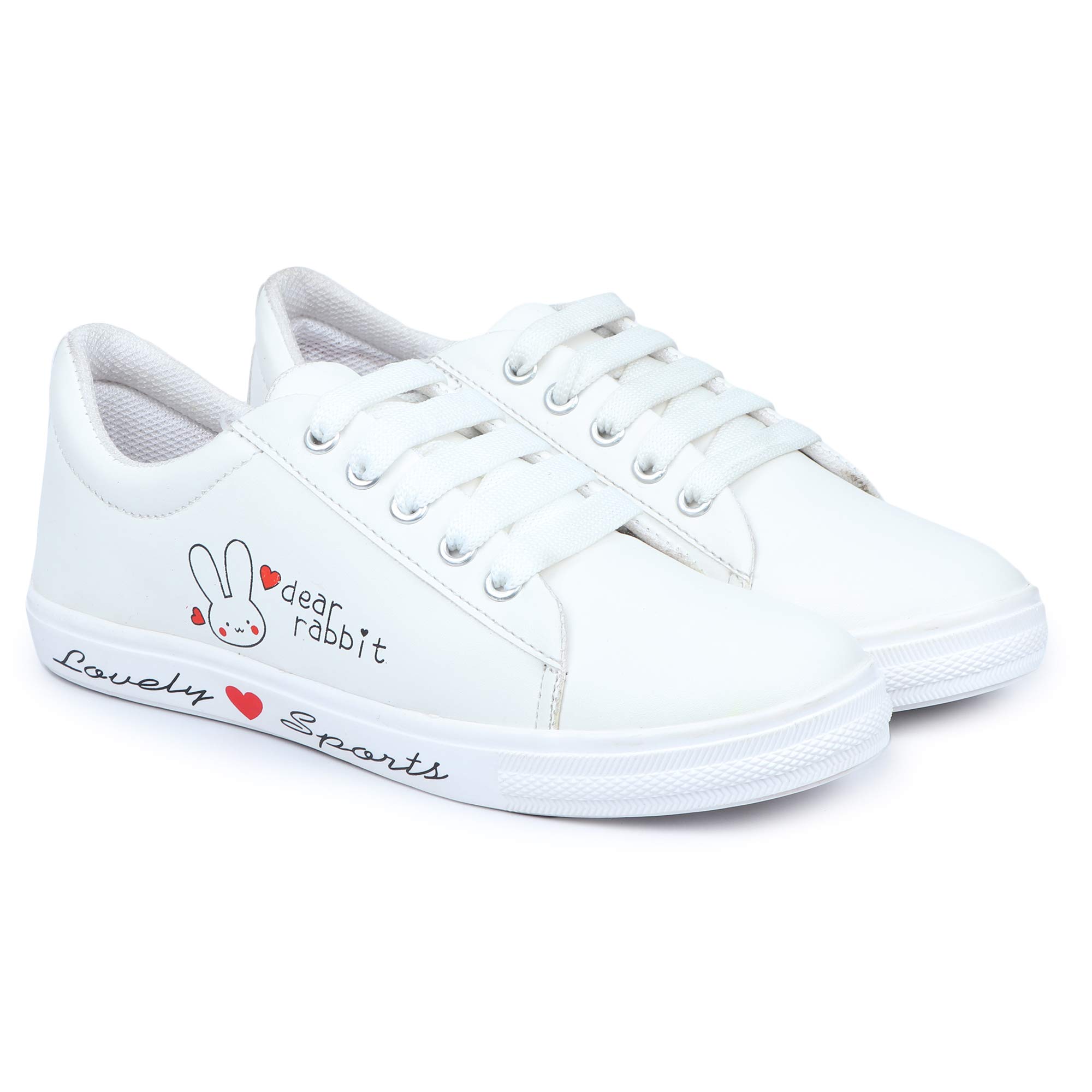 HimQuen Canvas Sneaker Casual Shoe Rabbit Design for Women & Girls Size 40 - White (B08QVKSTV8) Amazon Price History, Amazon Price Tracker
