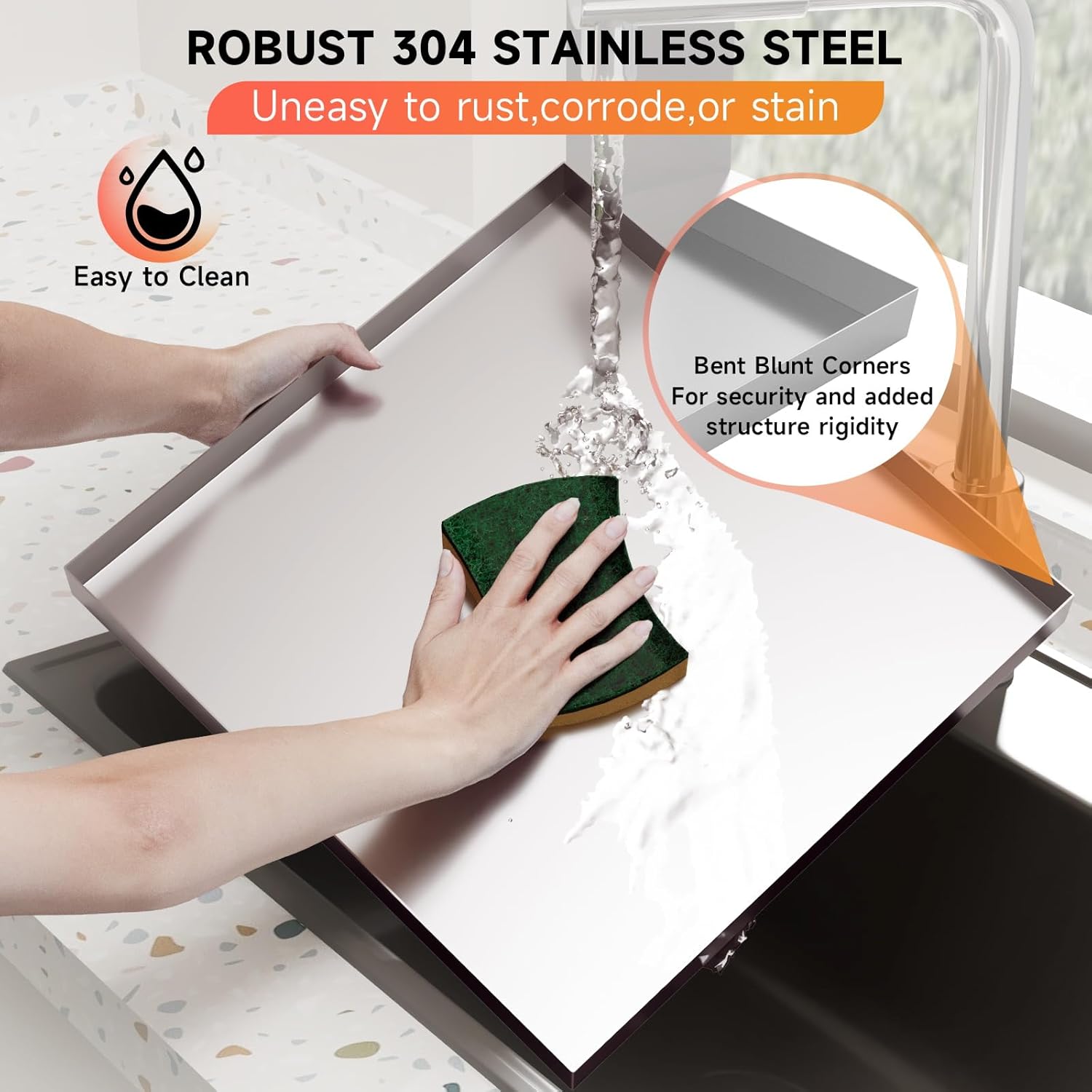 27" x 25" Stainless Steel Washer and Dryer Drain Pan