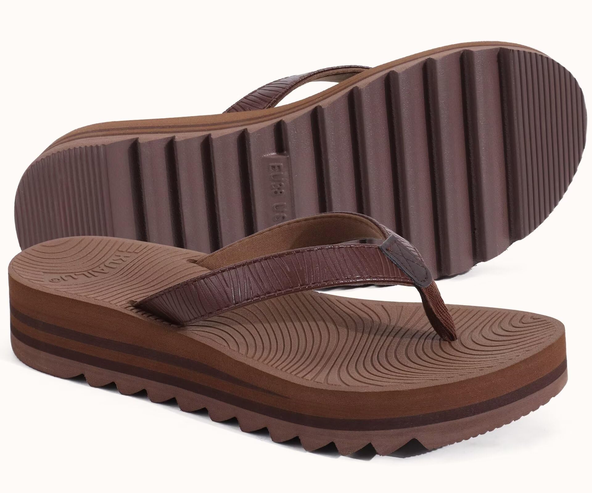 KuaiLu Damen Flip Flops Komfort Yoga Matte Plattform Leichte Zehentrenner für Frauen Dressy Sommer Strand Thong Sandalen, Weich Kissen Fußbett EU36-43