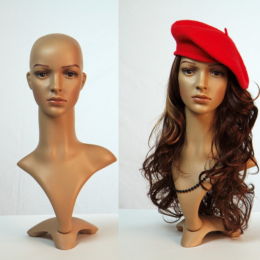 FD-2 Frauen Deko-Kopf in Hautfarben. Gesicht, Perücken Kopf schick modern weibliche Schaufensterpuppen Female
