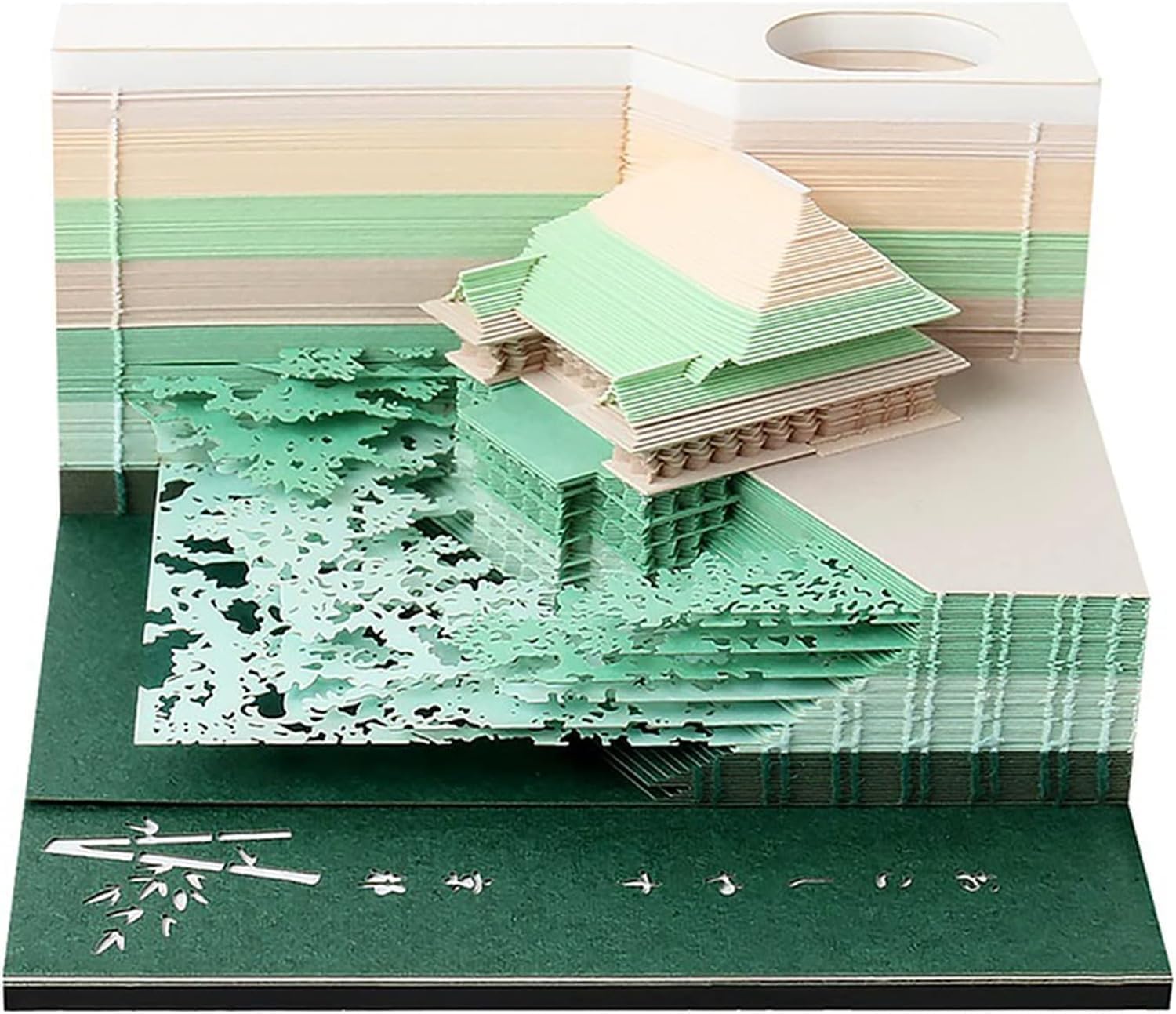 Bloc-Notes 3D Kiyomizu Temple 150 feuilles de papier vert en taille L
