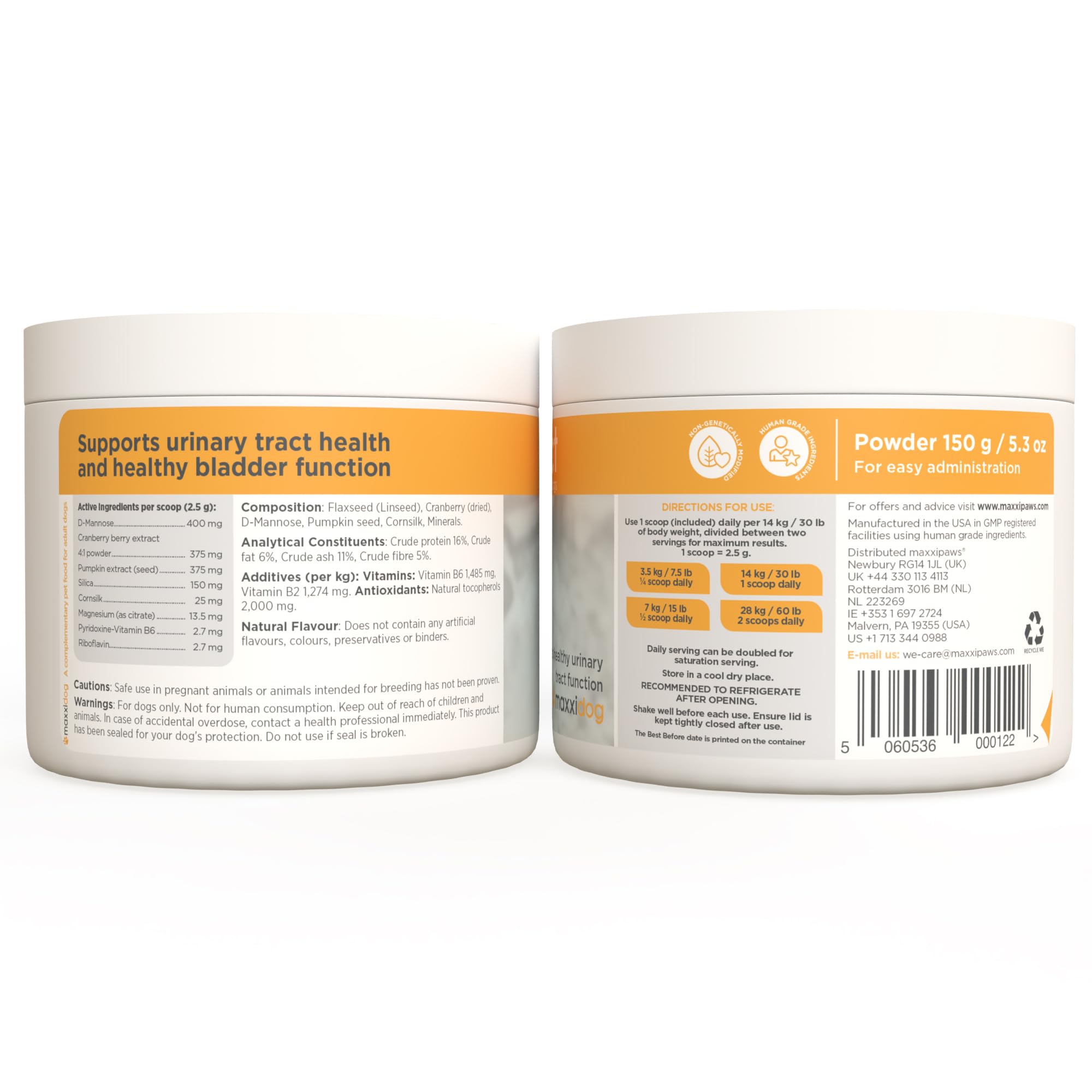 maxxipaws maxxiUtract Benessere Urinario e della Vescica - Integratore in Polvere per Cani, 150g