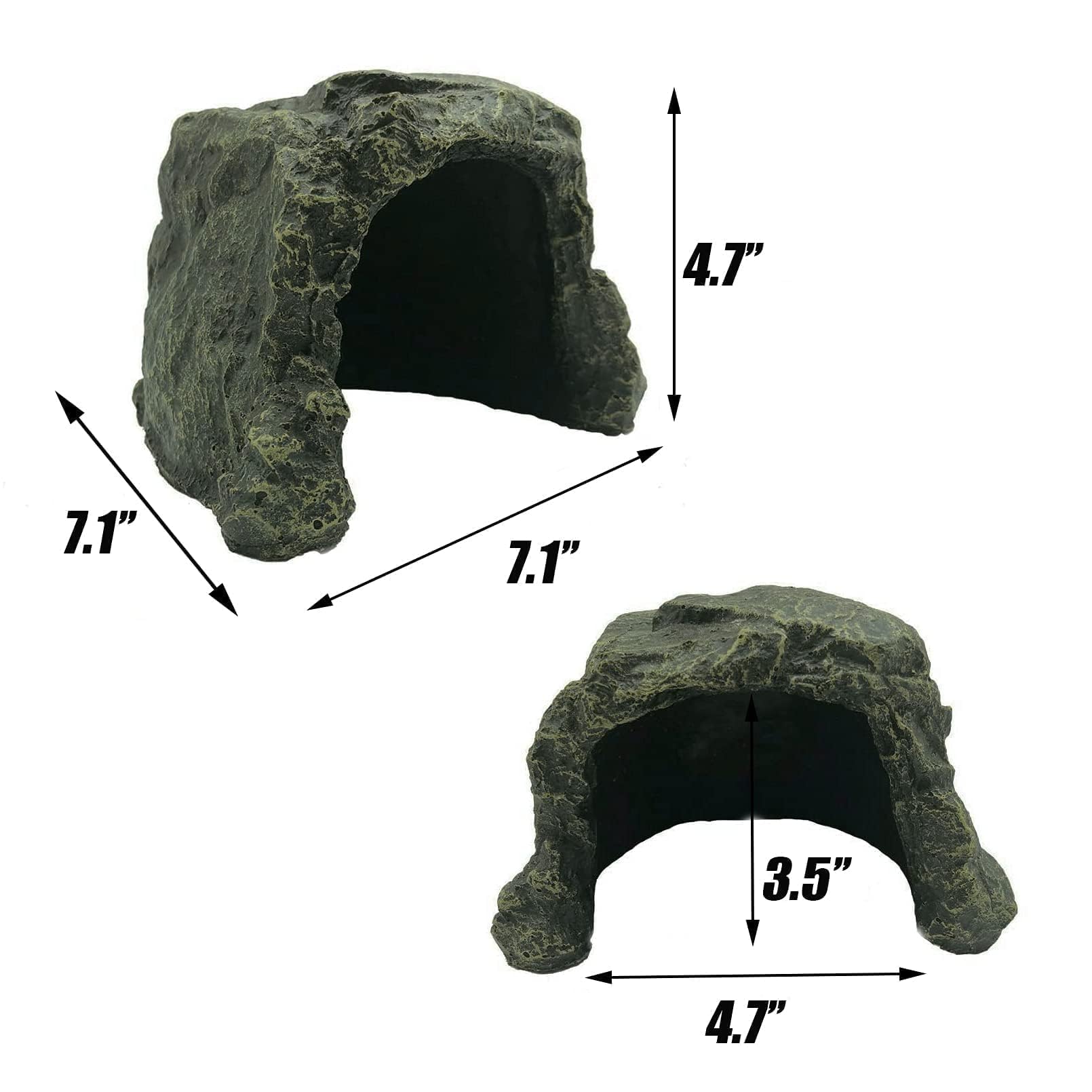 Tfwadmx Cueva de reptiles de la roca del escondite de la roca del hábitat de la decoración del acuario pequeño escondite de la tortuga para lagartos, tortugas, reptiles, anfibios, peces