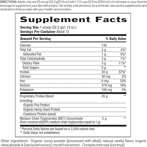Miniatura 2 de Biochem Proteína vegetal 100% vegana, chocolate, 11.4 onzas, fácil de digerible, amigable con KETO, aminoácido, arándano, semillas de cáñamo,