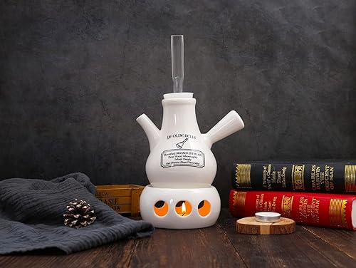 Ye Olde Bells' Inhalador de vapor manual alimentado por velas (diseño victoriano original por el Dr. Nelson) Inhalador de vidrio, base de