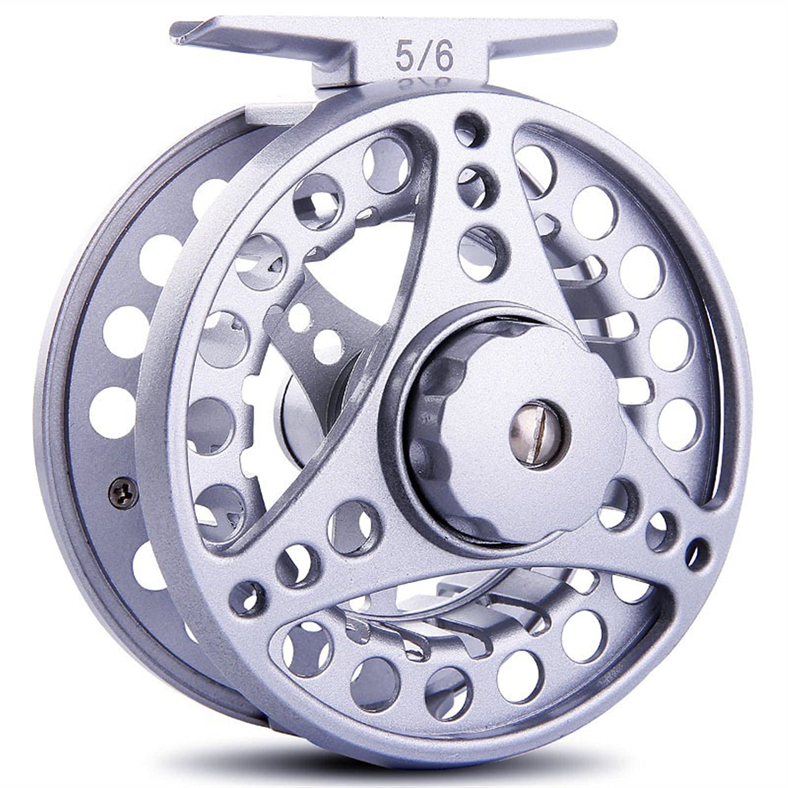 Fliegenfischerrad Fliegenfischspulen CNC -Mach gezeigte große Laube Fly Rolle Fliegenfischen Angelgerät Zubehör Fliegenfischen Rolle (Color : Silver)