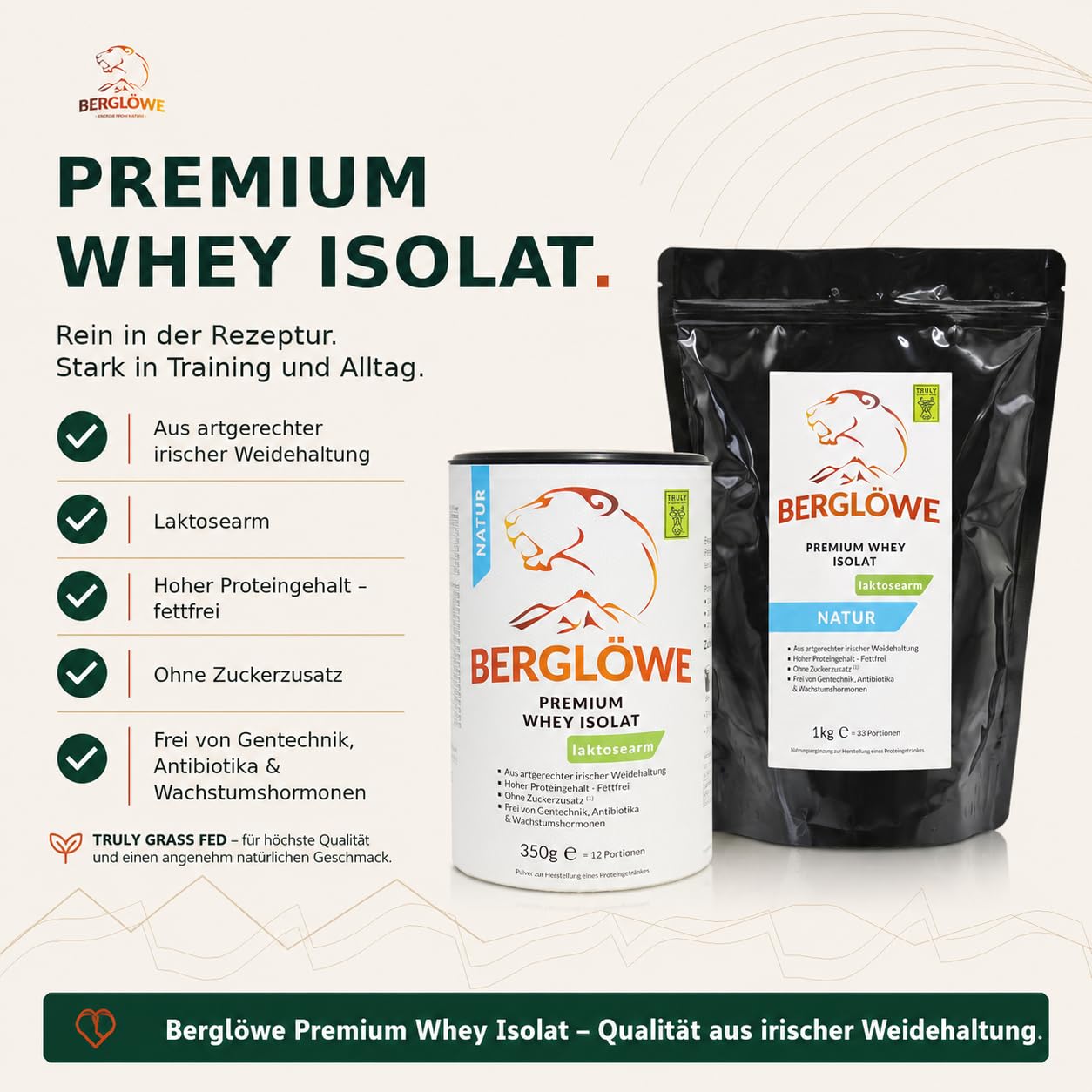 Premium Whey-Protein-Isolat, natur
