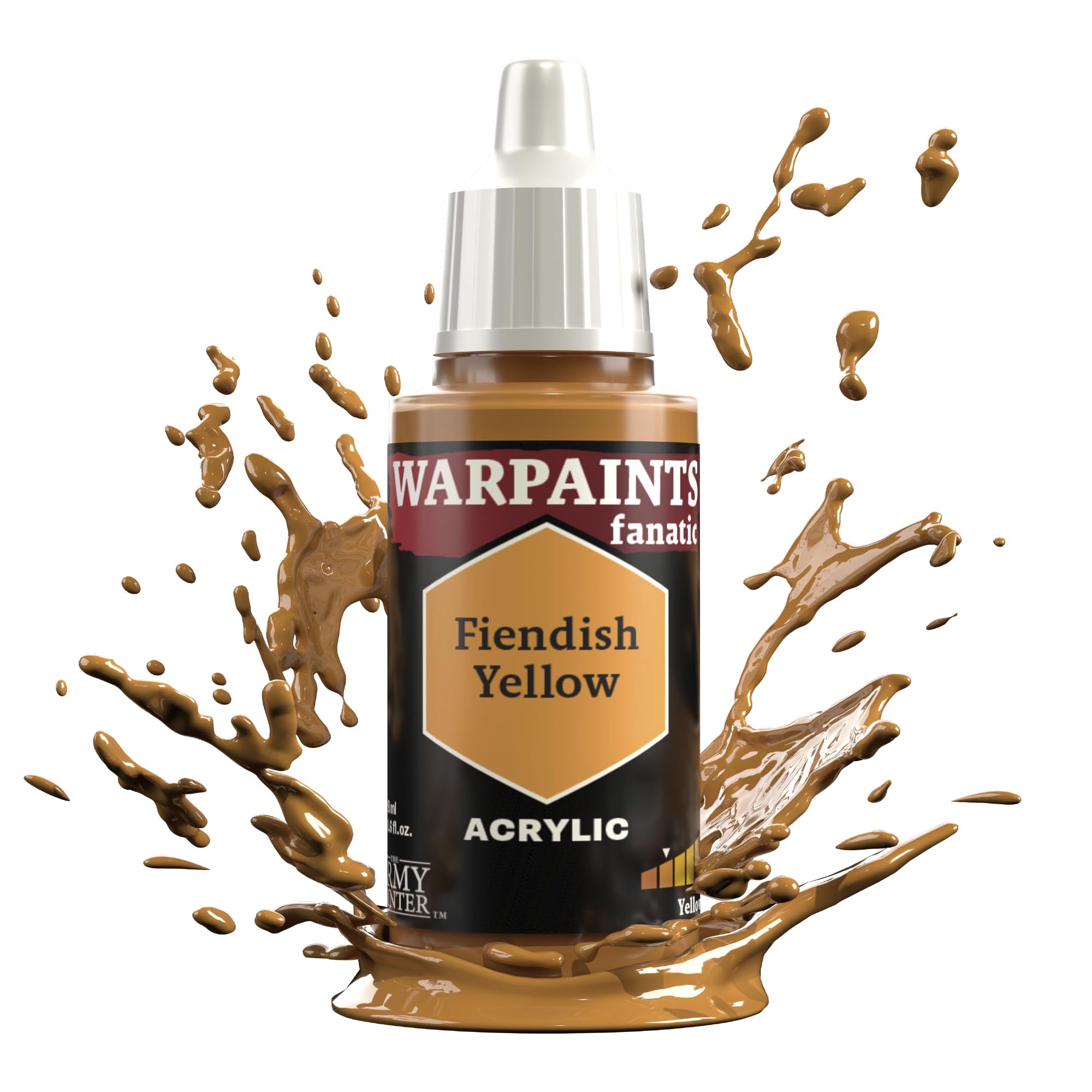 The Army Painter, Warpaints Fanatic Fiendish Yellow Single Acrylics, Miniature Hobby Painting, Quality Paint for Miniature Wargaming