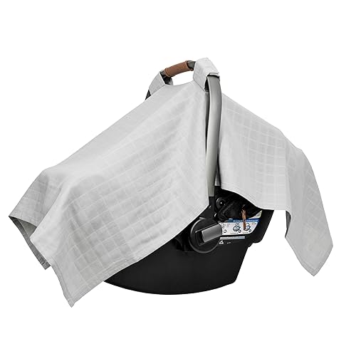 Miniatura 1 de Funda de asiento de automóvil de muselina de algodón orgánico para bebés, ligera, transpirable, para proteger de la luz solar y el polvo, se adapta