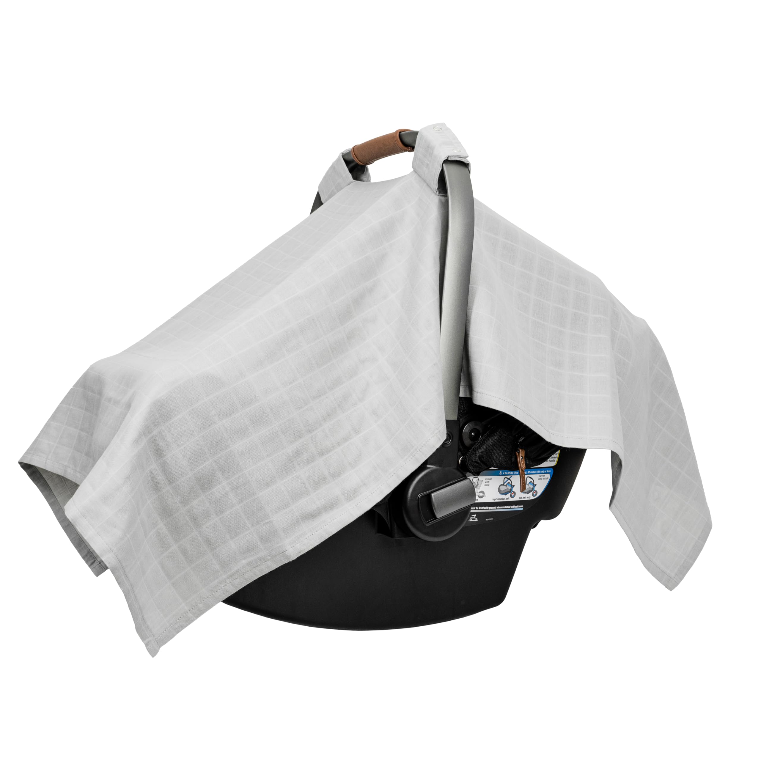 Car Seat Cover for Baby Boy – Breathable, 100% Certified Organic Cotton, Premium Muslin Car Seat Canopy - Infant Car Seat Cover Blocks Sun, Dust, Wind