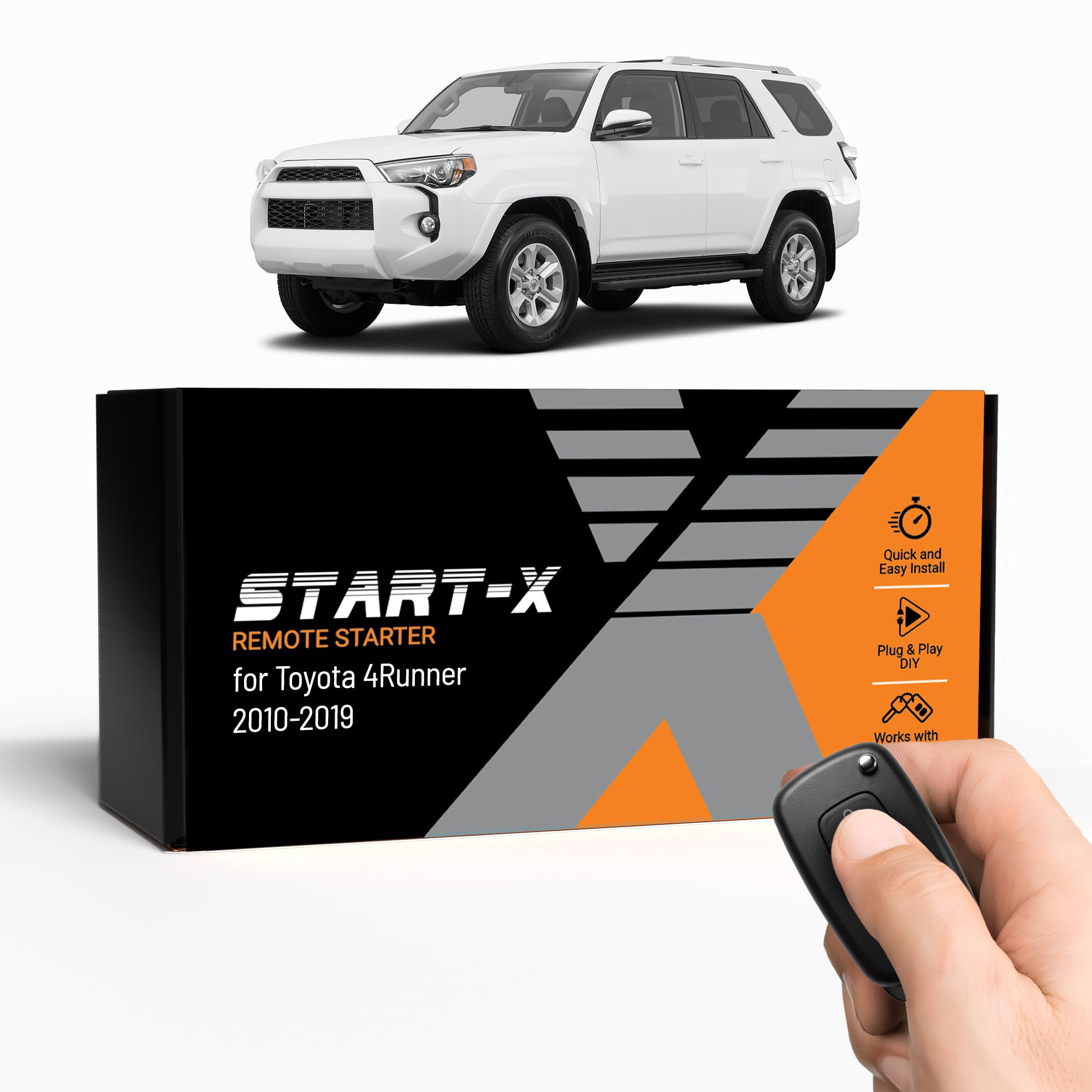 Start-X Remote Starter Kit for Toyota 4Runner (2010, 2011, 2012, 2013, 2014, 2015, 2016, 2017, 2018, 2019) Vehicles | Key Ignition | Plug & Play Install | Lock 3X to Remote Start | Zero Wire Splicing