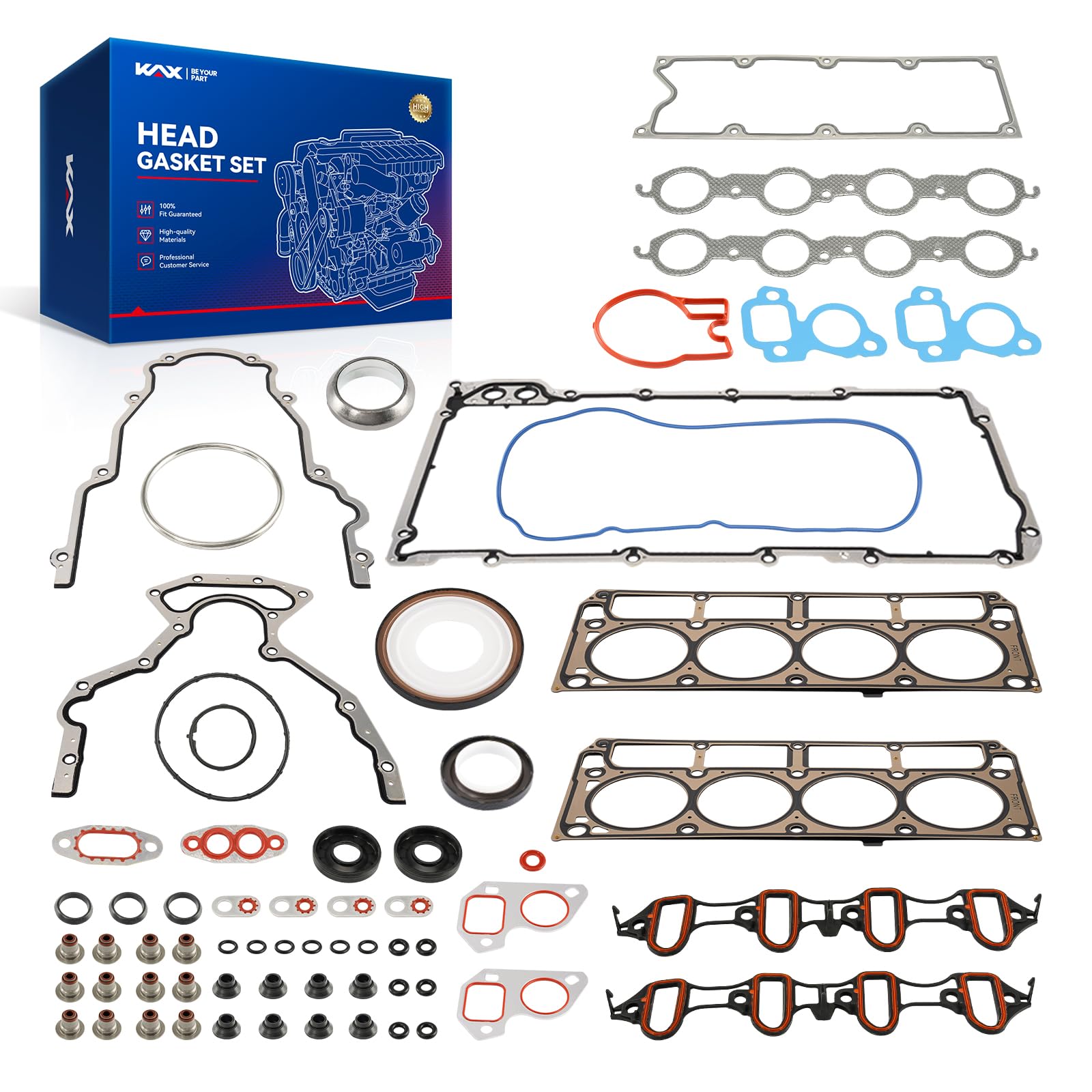KAX Head Gasket Set Fit for Silverado 1500/Sierra 1500 2002-2006 4.8L/5.3L