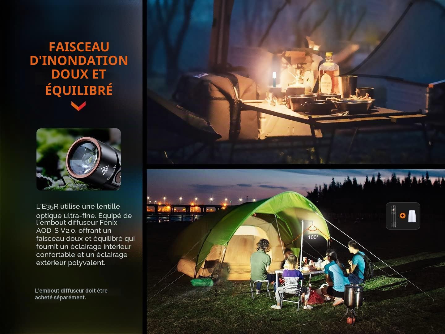 fenix E35R Lampe torche rechargeable 3100 lumens avec queue magnétique