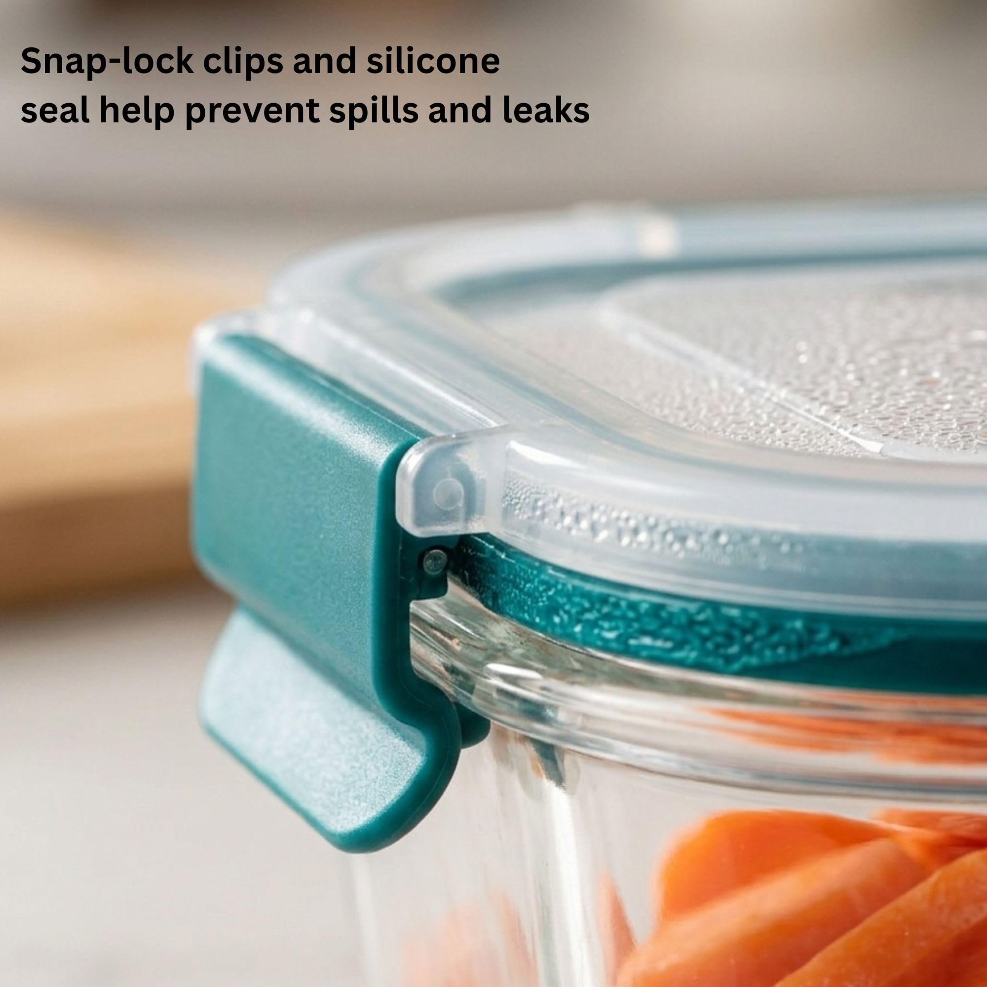 Juego de 10 recipientes de vidrio para almacenamiento de alimentos con tapas de cierre a presión, fiambreras para preparación de comidas con tapas herméticas, sin BPA, a prueba de fugas, aptos