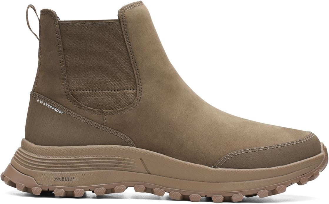 Clarks ATL Trek Up Waterproof Nubuck Boots in Khaki Amazon.co.uk Fashion