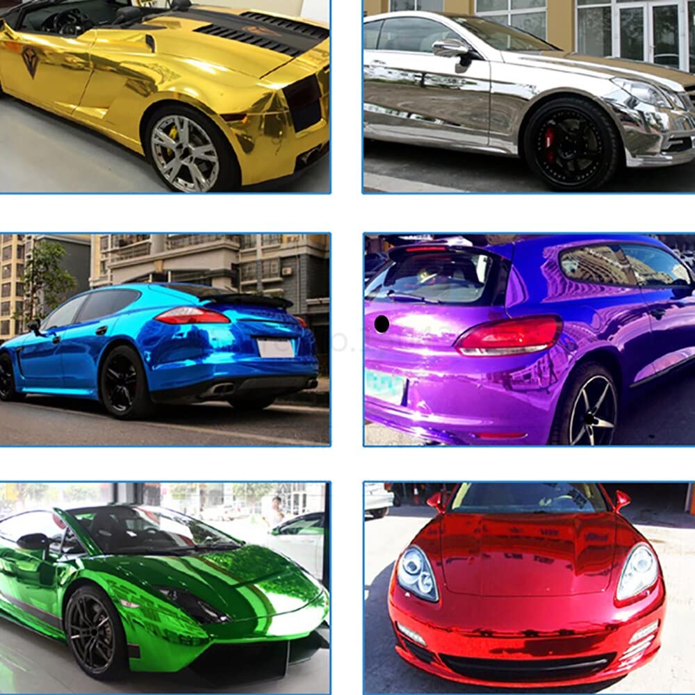 Wrapping Pellicola 10/30x100cm Chrome Mirror Vinil Wrap Film Auto Decal Fai da te Copertina for motori for moto for auto che avvolge gli accessori for automobili for pellicole Pellicola Wrapping