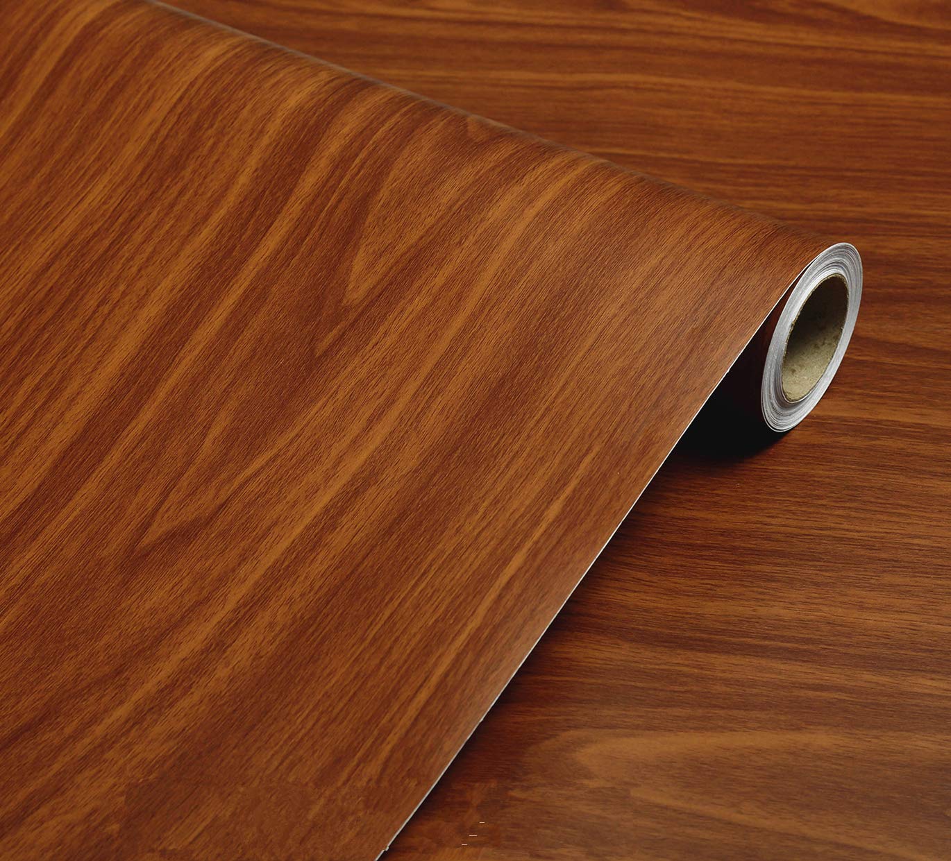 WDragon Self-adhesive Decorative Paper Brown Wood Grain Counter Paper Furniture Cabinets Wardrobe Shelf Liner Wallpaper,40cm X 250cm