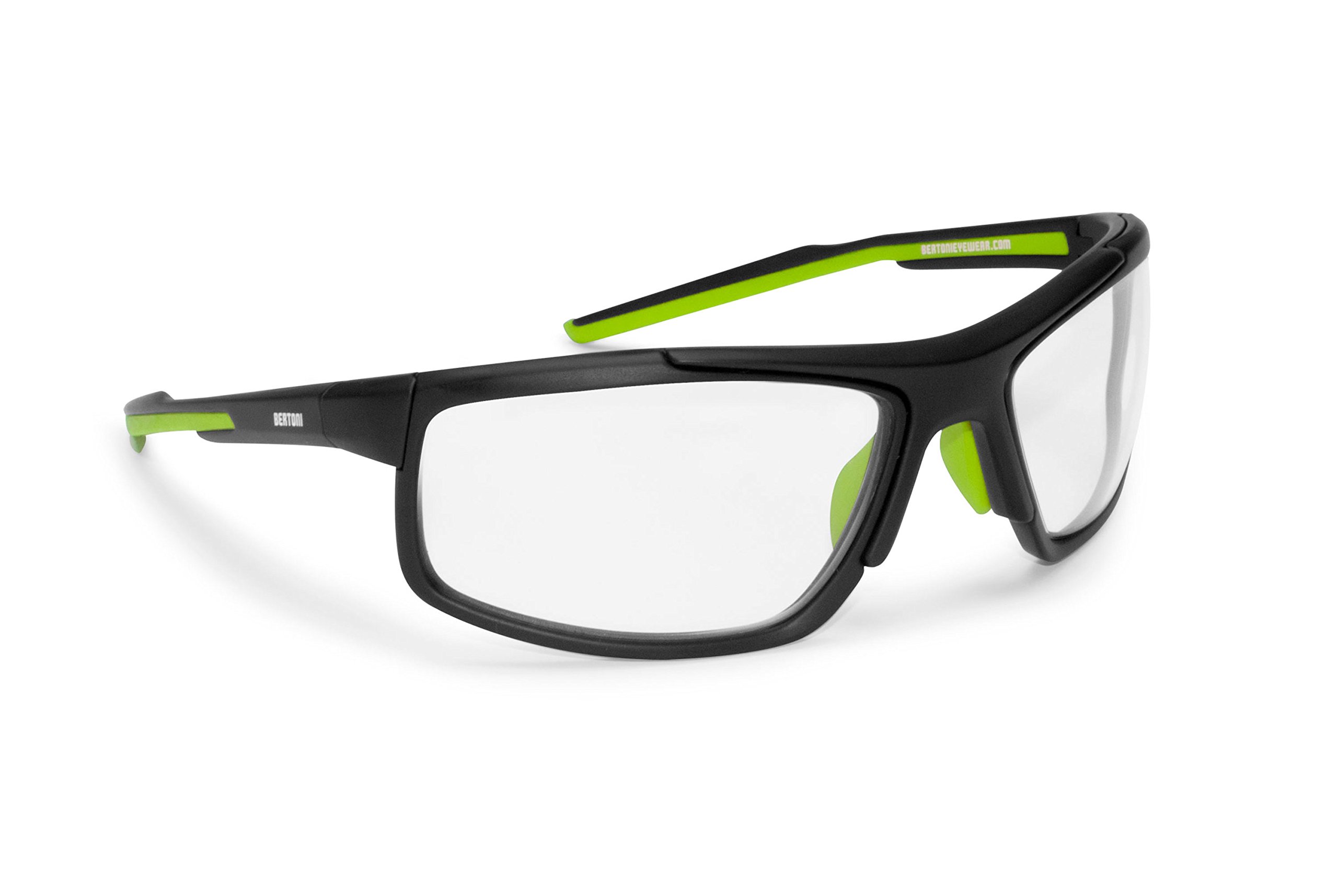 BERTONI Fotochromowe sporty jazda na rowerze bieganie golfa owijanie wiatroszczelne okulary przeciwsłoneczne - soczewka przeciwmgielna - regulowany nos F180
