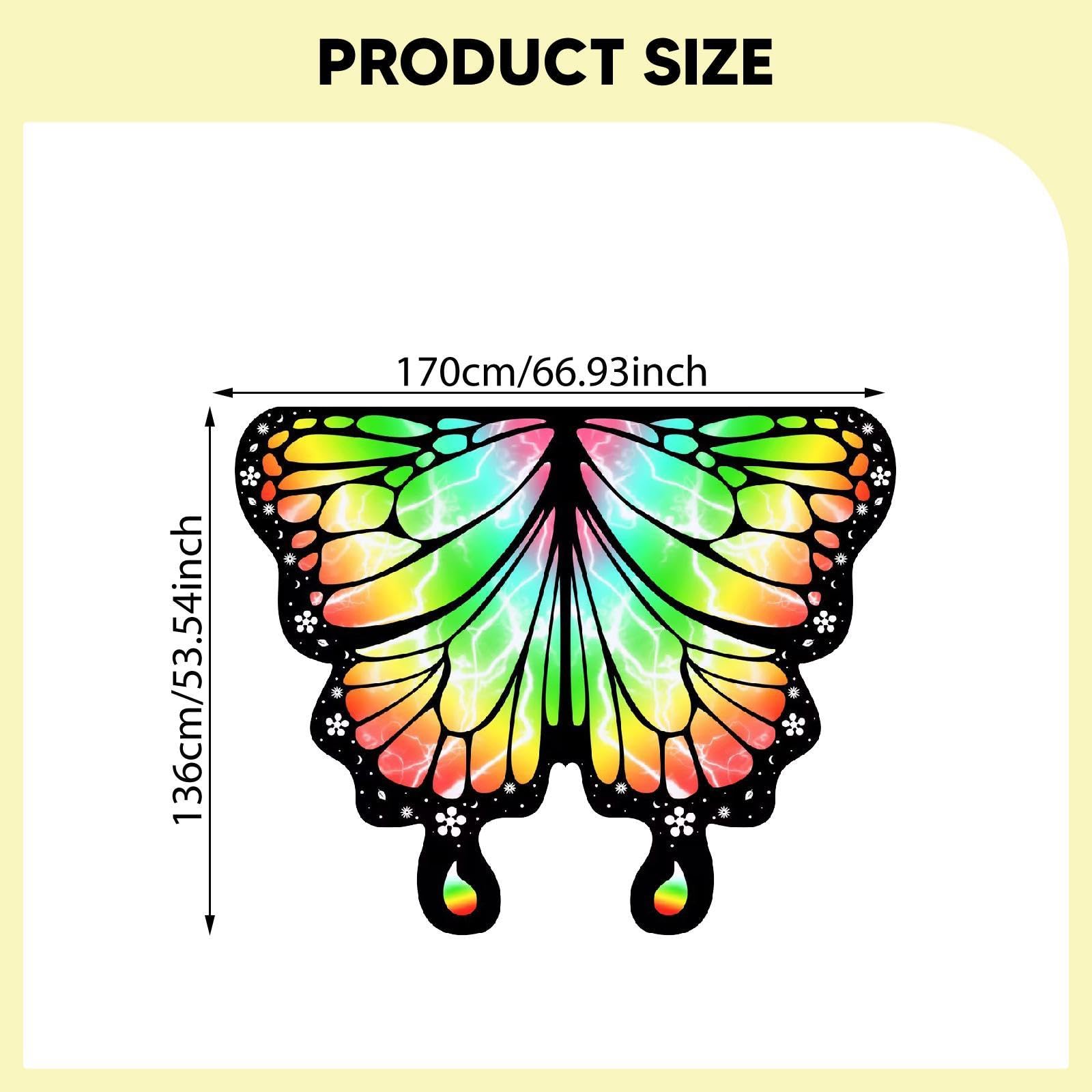 Colcolo Cape et châle légers pour ailes de, accessoire photo pour les fêtes, les spectacles, le carnaval, Multicolore