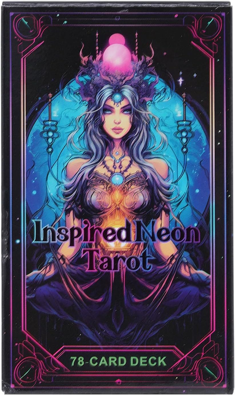 Oracle Cards Tarot Deck,Oracle Cards Deck - Divination Inspired Neon Oracle Cards, 78 Pieces | English Version Oracle Tarot Oracle Deck Tools