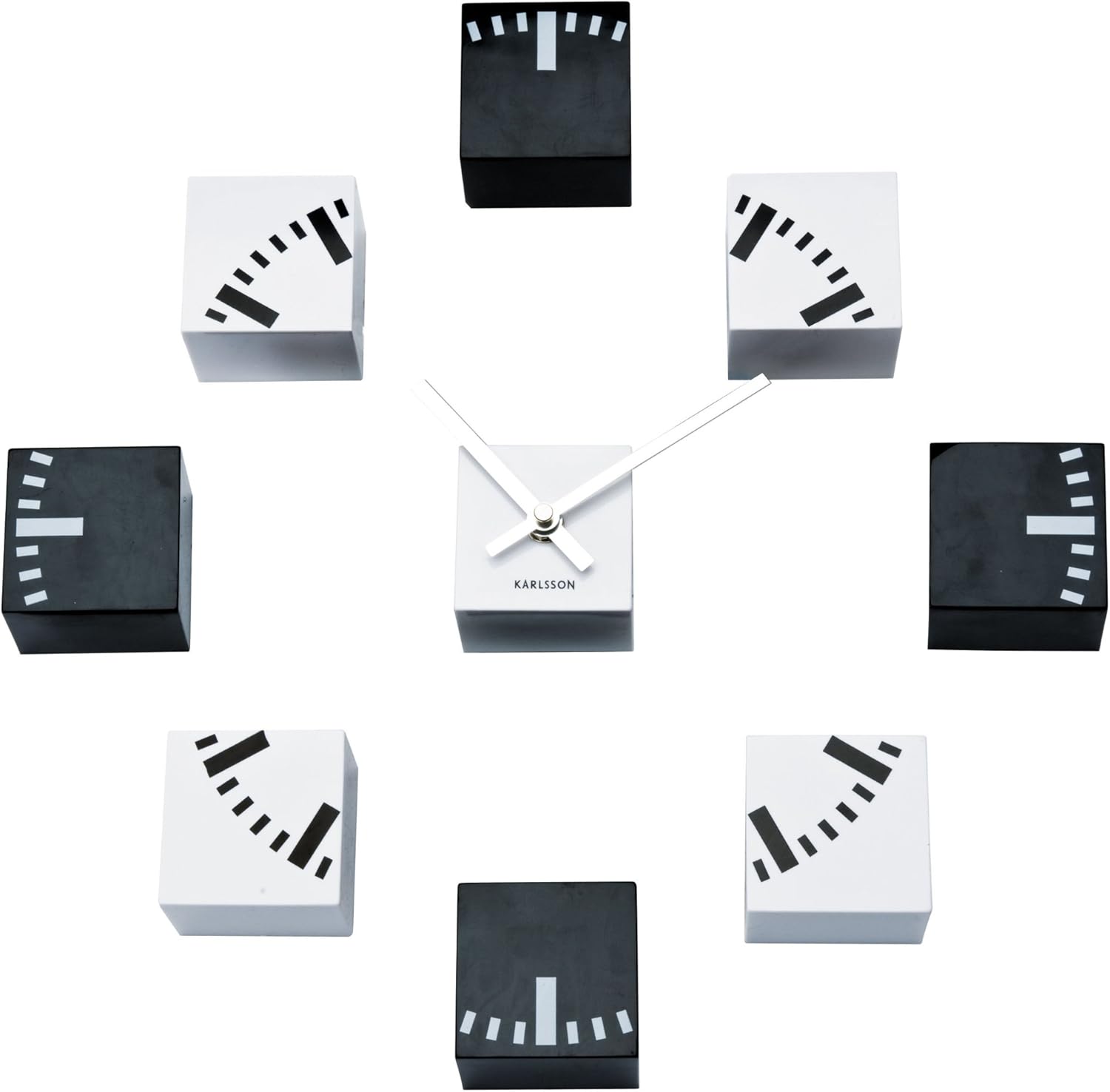 Karlsson Wall Clock DIY Cubic Station, Plastic, Black & White Amazon