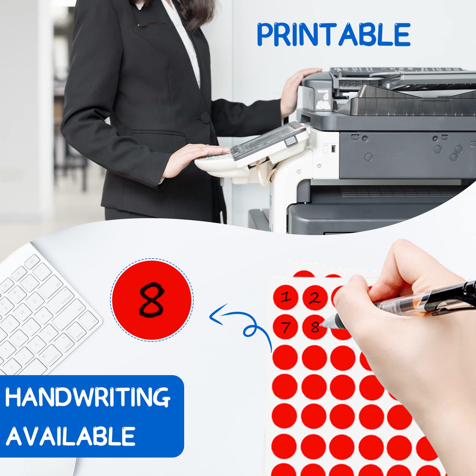 2800 PCS Colored Dot Stickers Waterproof Round Color Coding Labels-10 Color Circle Stickers for Student Classroom，Papers，Market，Library Book Labels