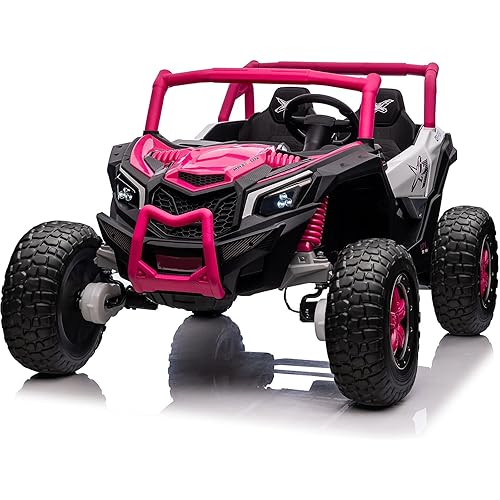 24V 2 Seater Electric Car, 2WD/4WD Ride on UTV with Remote Control, XXXL Load Capacity 200LBS, Ride on Buggy for Kids w/Spring Suspension,Bluetooth