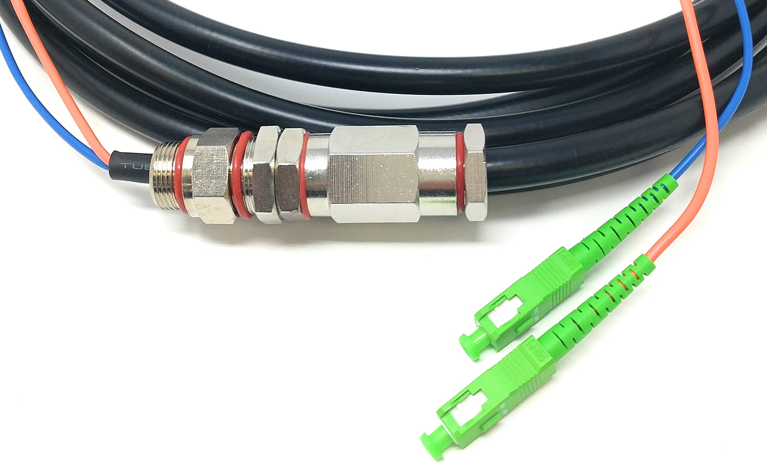 Ultra Spec Cables - SC/APC (2 Strand) Singlemode (9/125) Fibra óptica Impermeable Armored Splice Pigtail Parent