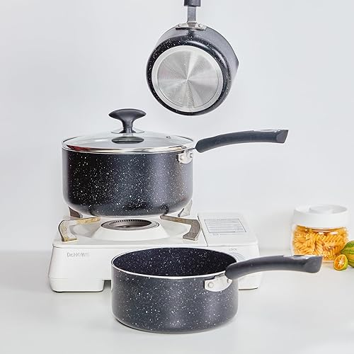 Miniatura 6 de Nonstick Saucepan Set - 3-Pieces Pot Set 1 Quart & 2 Quart & 3 Quart,Ultra Non Stick Sauce Pan Small Pot with Glass Lid,Great for Home Kitchen