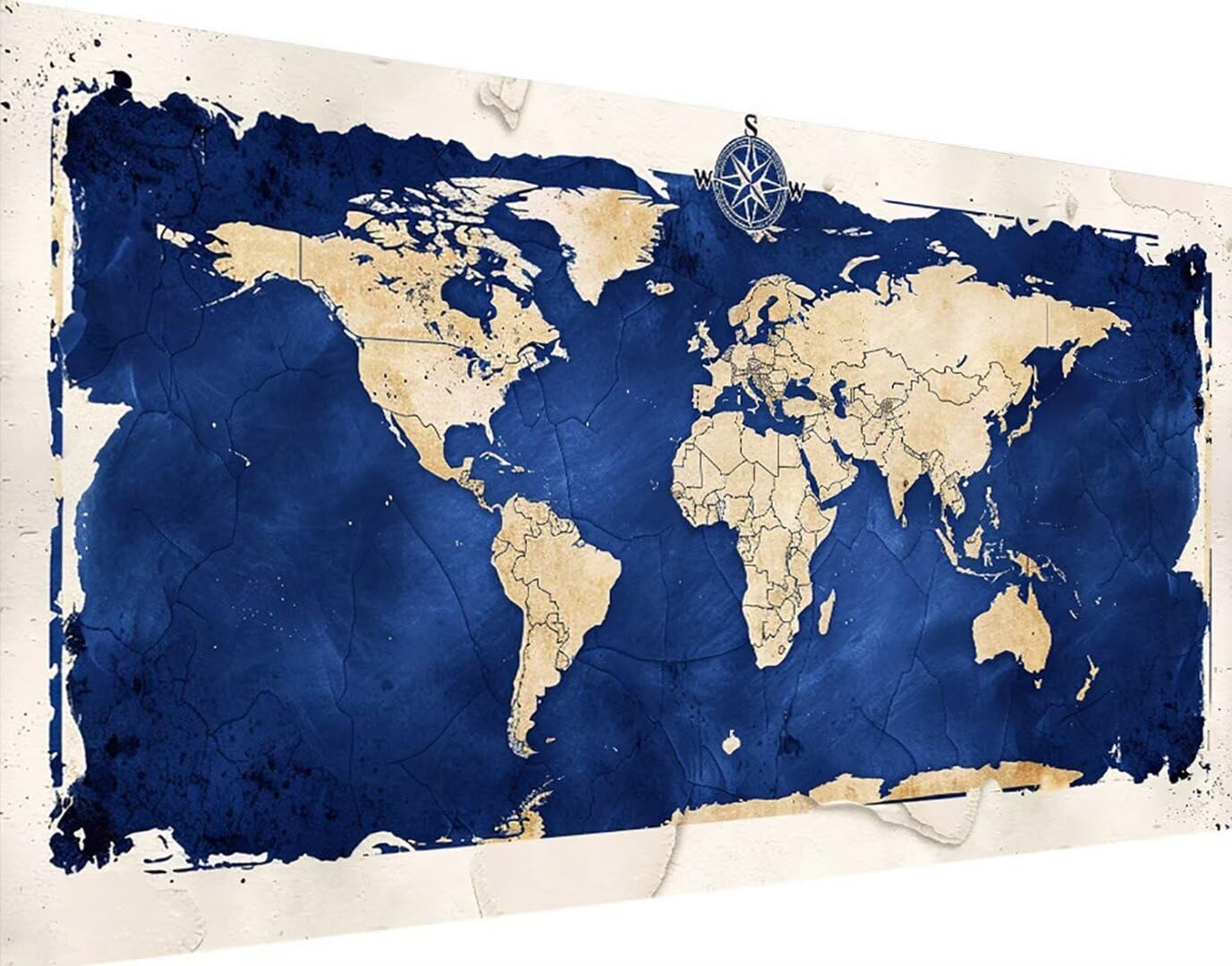Mapa świata, zestawy sztuki diamentowej dla dorosłych, mapa do malowania diamentami 5D, zestawy artystyczne, duży obraz diamentowy 60 x 120 cm, DIY kwadratowy obraz diamentowy, zestawy artystyczne dla