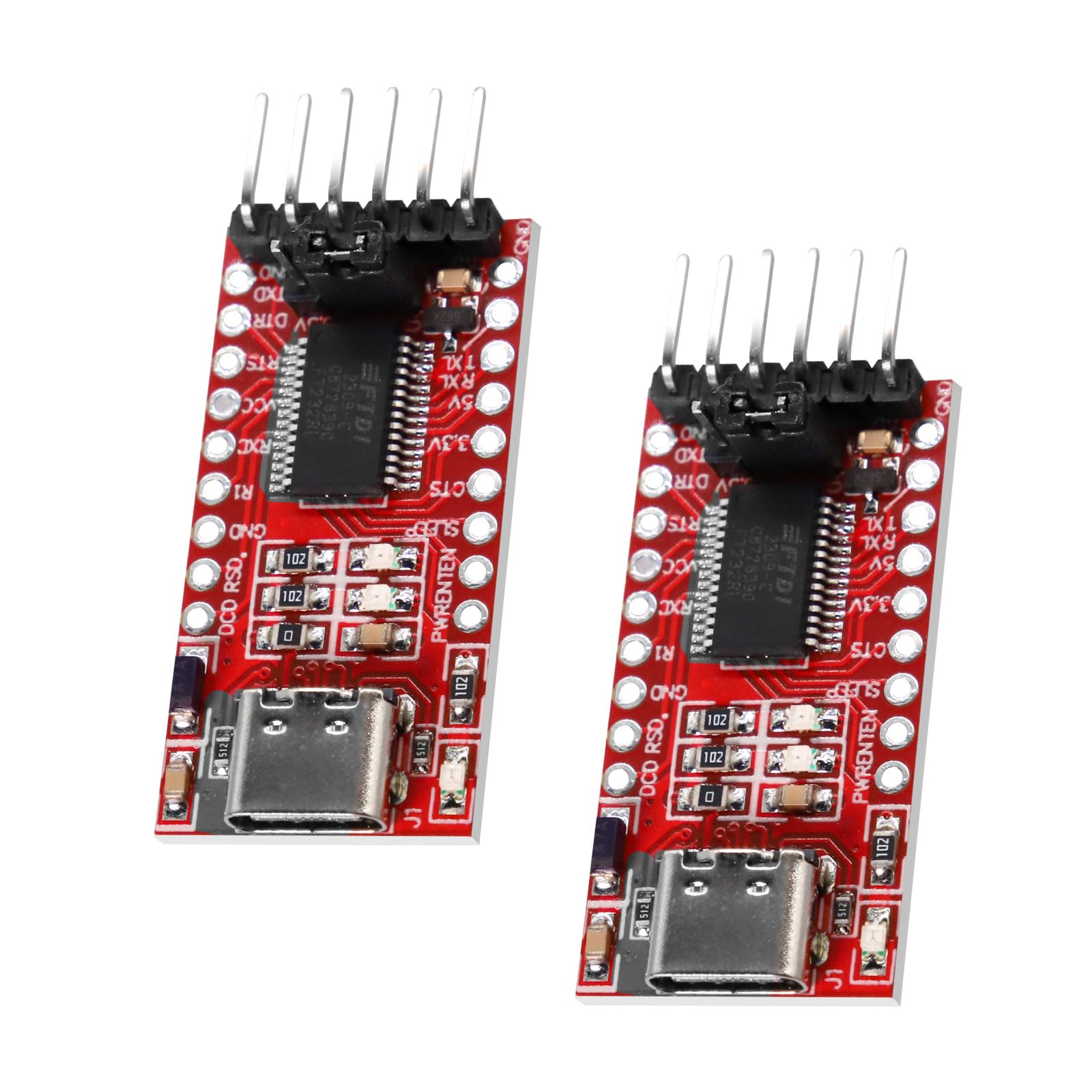 Adattatori Seriali USB-C a TTL per FT232RL Modulo RUIZHI 2 Pezzi Modulo convertitore seriale da USB a TTL con chip FT232RL Supporto 3,3V/5V Interfaccia di tipo C Compatibile con Arduino e Raspberry Pi