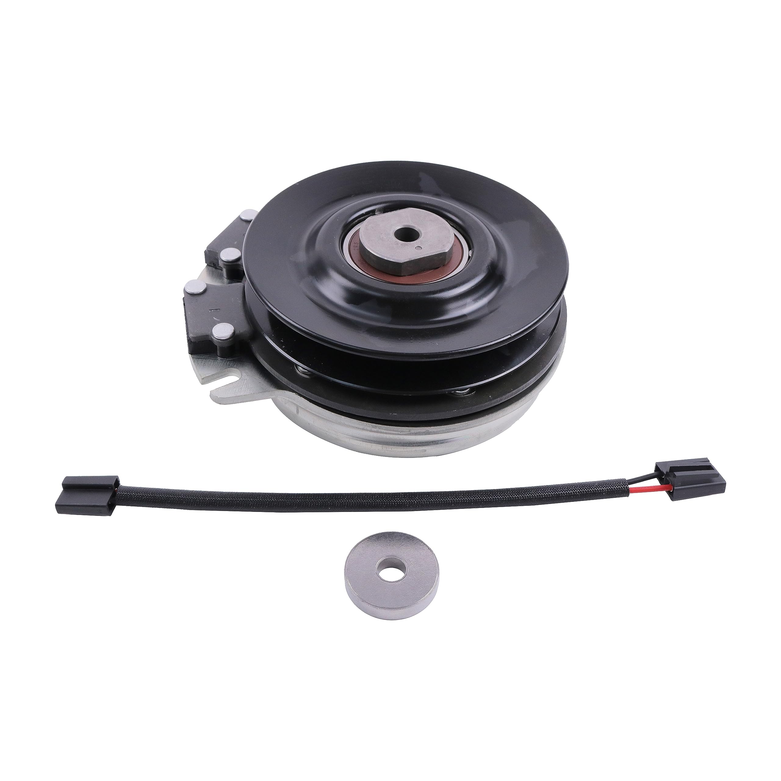 JEENDA Embrague eléctrico PTO 481228 compatible con Scag/ 5218-3, 5218-62 compatible con Warner polea de 6 pulgadas manivela de 1-1/8 pulgadas #057157, X0279, X0130, X0279, X0307, 7-06266