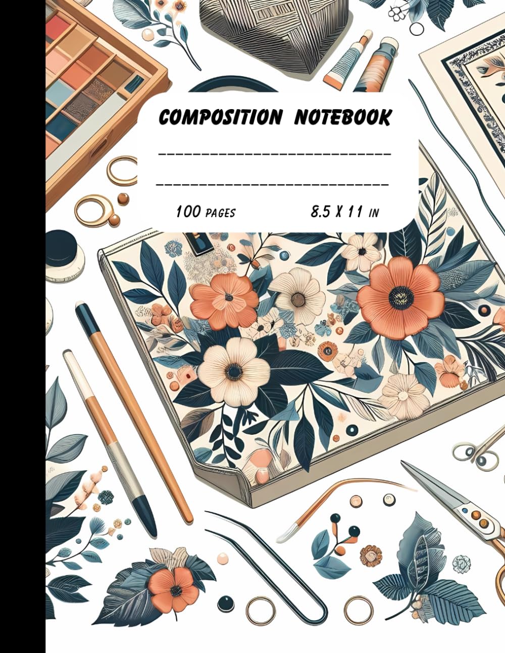Composition Notebook Accessories And Bags: Chic Floral Patterns For Handbags And Tote Bags, Floral Designs With Geometric Elements For Women And Girls | 100 Pages | 8.5 x 11 in