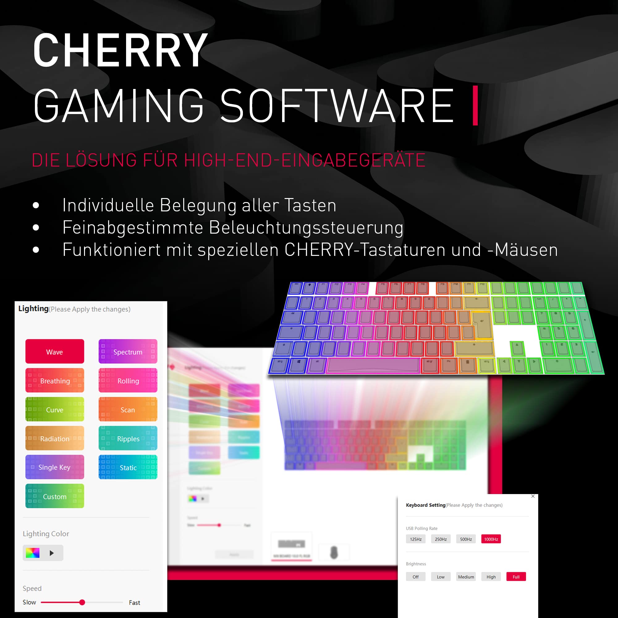 CHERRY MX 3.0S Wireless, Gaming-Tastatur, DE QWERTZ, MX RED, Weiߠ