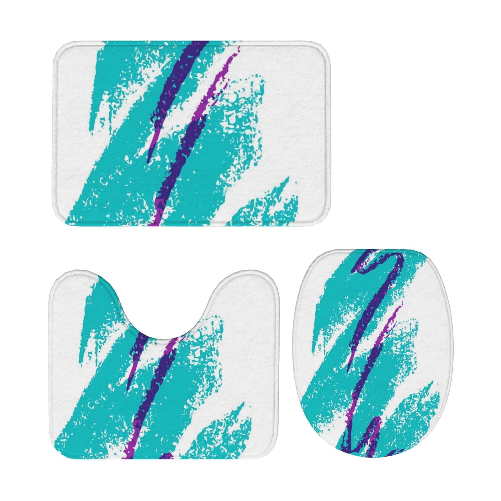 Lot de 3 tapis de bain décoratifs absorbants Motif coupe des années 90 61 x 40,6 cm